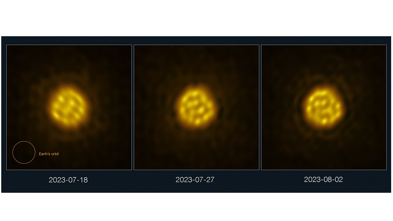 Per la prima volta, alcuni astronomi hanno catturato le immagini di una stella diversa dal Sole con un dettaglio sufficiente a tracciare il movimento del gas che forma bolle sulla superficie. Le immagini della stella, R Doradus, sono state ottenute in luglio e agosto 2023 con ALMA (Atacama Large Millimeter/submillimeter Array), un telescopio di cui l'ESO (European Southern Observatory) è partner: mostrano gigantesche bolle di gas caldo, 75 volte più grandi del Sole, che appaiono sulla superficie e sprofondano di nuovo nell'interno della stella più velocemente del previsto.