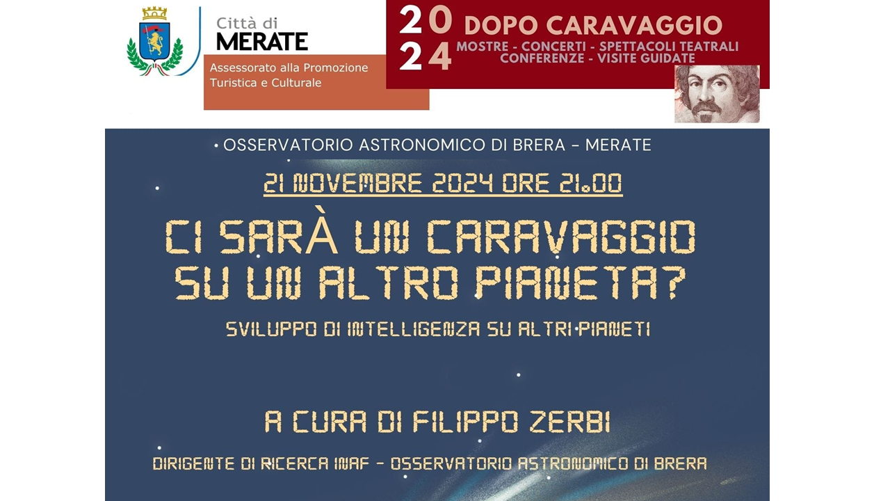 Immagine della locandina dell'evento del 21 novembre 2024 - Conferenza a cura di Filippo Zerbi - Vita sugli altri pianeti