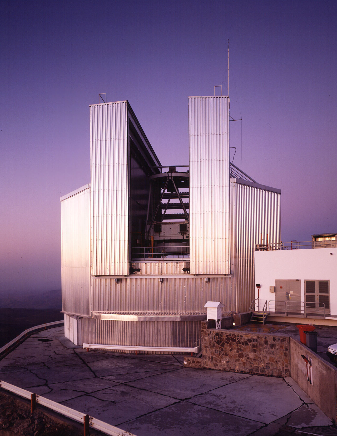 NTT, the 4-meter class telescope at ESO's La Silla Observatory in Chile, on which the SOXS spectrograph will be installed. Credits: ESO