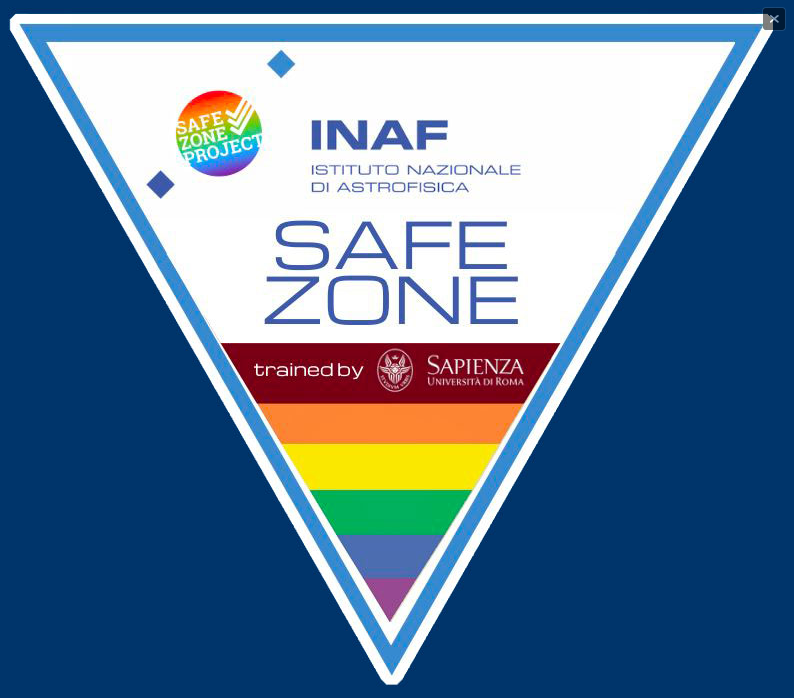 L’adesivo triangolare si troverà affisso sulle porte dei dipendenti che avranno seguito il corso di formazione per le “Safe Zone Inaf” - Crediti: INAF