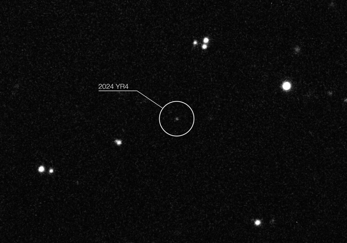 L’asteroide 2024 YR4 osservato con il Very Large Telescope dell’ESO - Crediti: ESO.