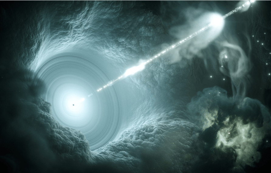 Immagine artistica Blazars - tesi Tavecchio - Credit image: DESY