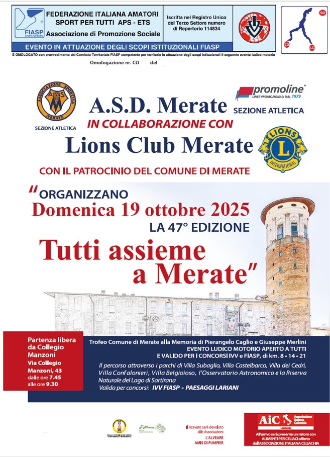 Locandina della camminata di Merate del 19 ottobre 2025