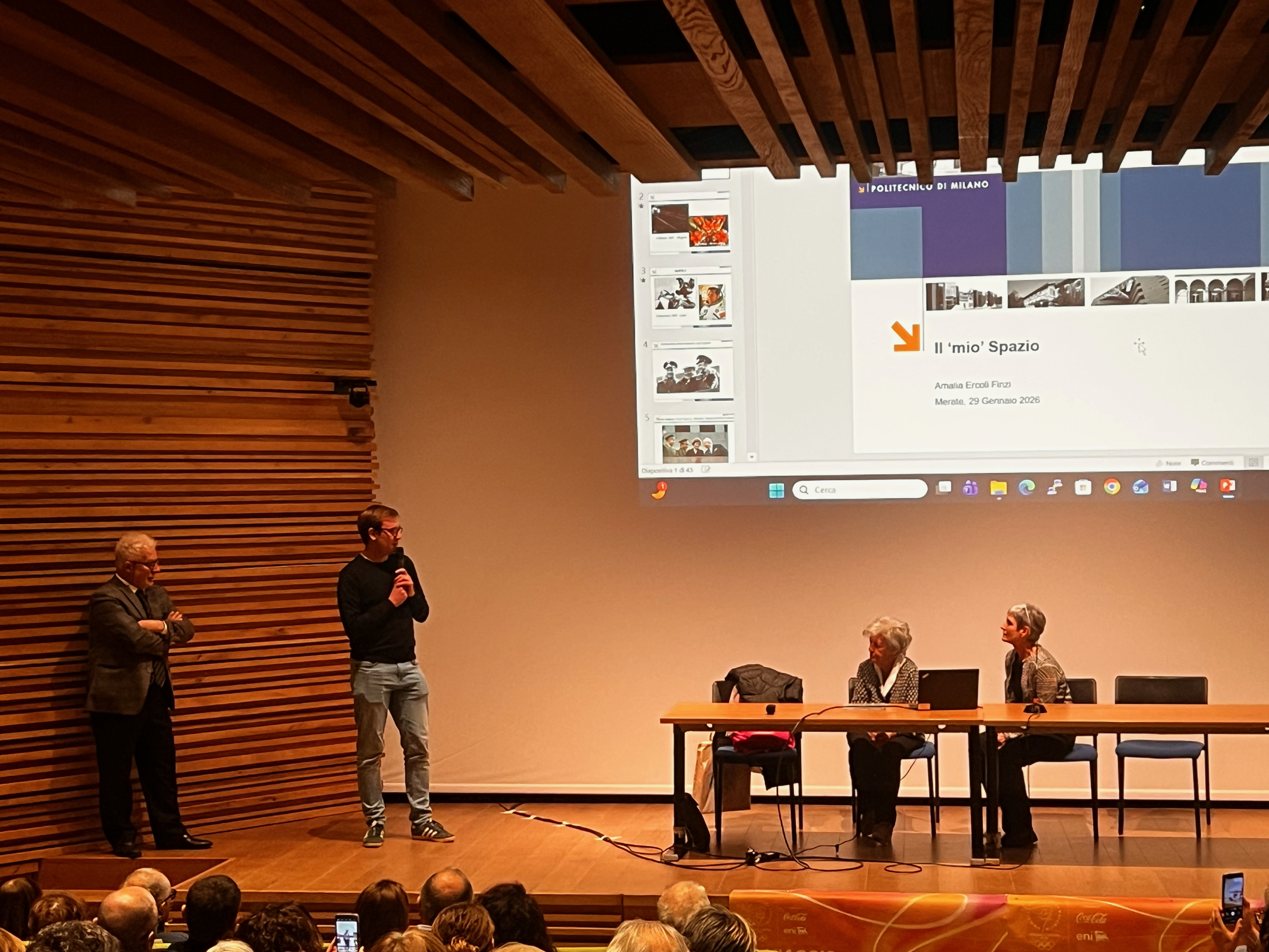 Conferenza Amalia Ercoli Finzi (29/01/2026) - La presentazione del Sindaco di Merate il dott. Mattia Salvioni - Crediti: INAF-OAB