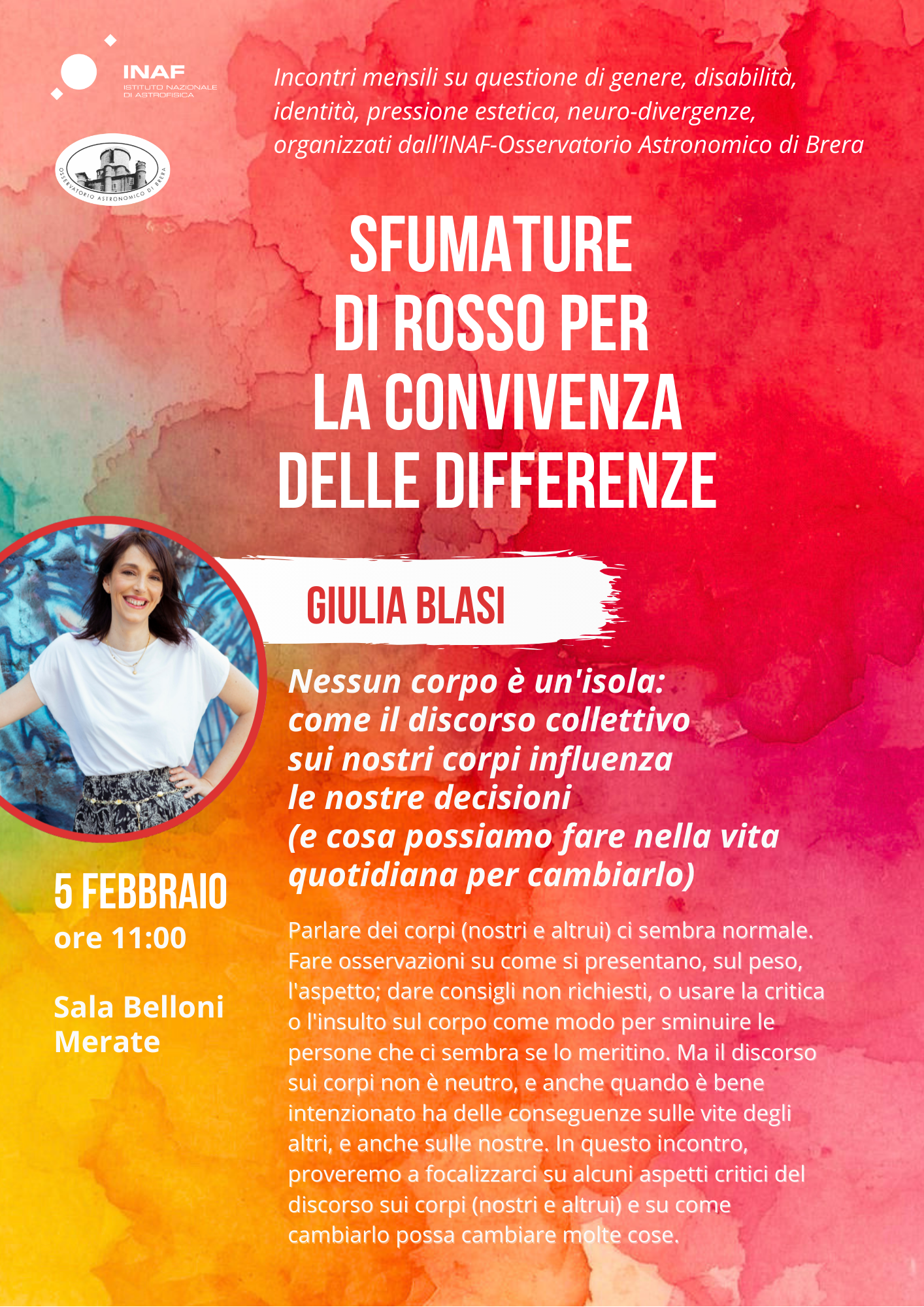 Locandina conferenza Giulia Blasi - 5/02/2026