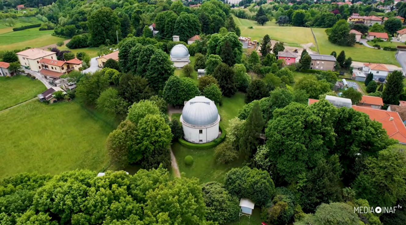 Panoramica dall'alto della sede di Merate dell'Osservatorio Astronomico di Brera - Crediti: MediaInaf