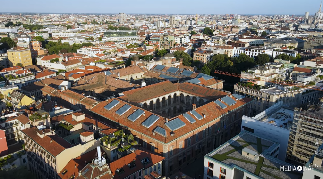 Panoramica dall'alto della sede di Milano dell'Osservatorio Astronomico di Brera - Crediti: MediaInaf