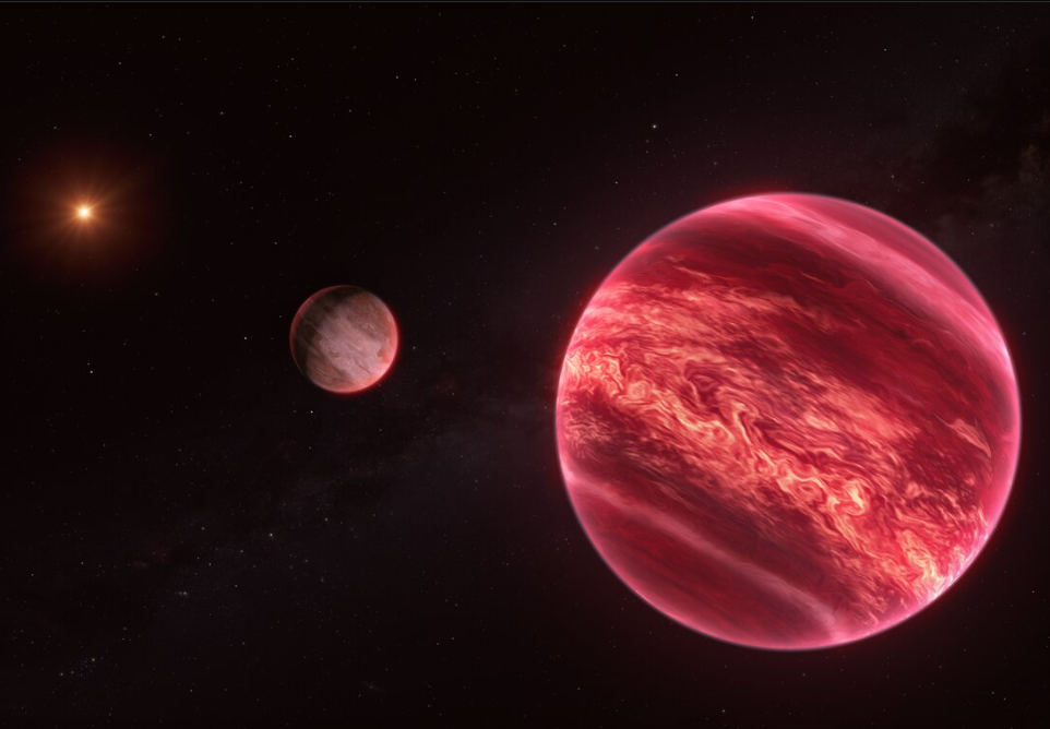 Rappresentazione artistica di CD-35 2722, un sistema con un oggetto simile alla Luna (Crediti: ESO/M. Kornmesser)