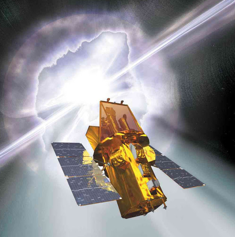Immagine pittorica del satellite Neil Gehrels Swift - Crediti: NASA.