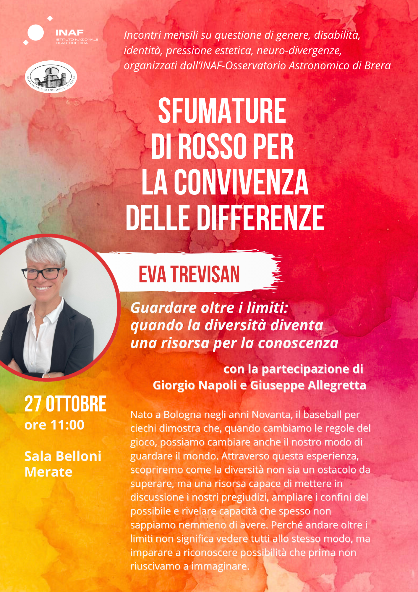 Locandina della conferenza con Eva Trevisan con la partecipazione di Giorgio Napoli e Giuseppe Allegretta